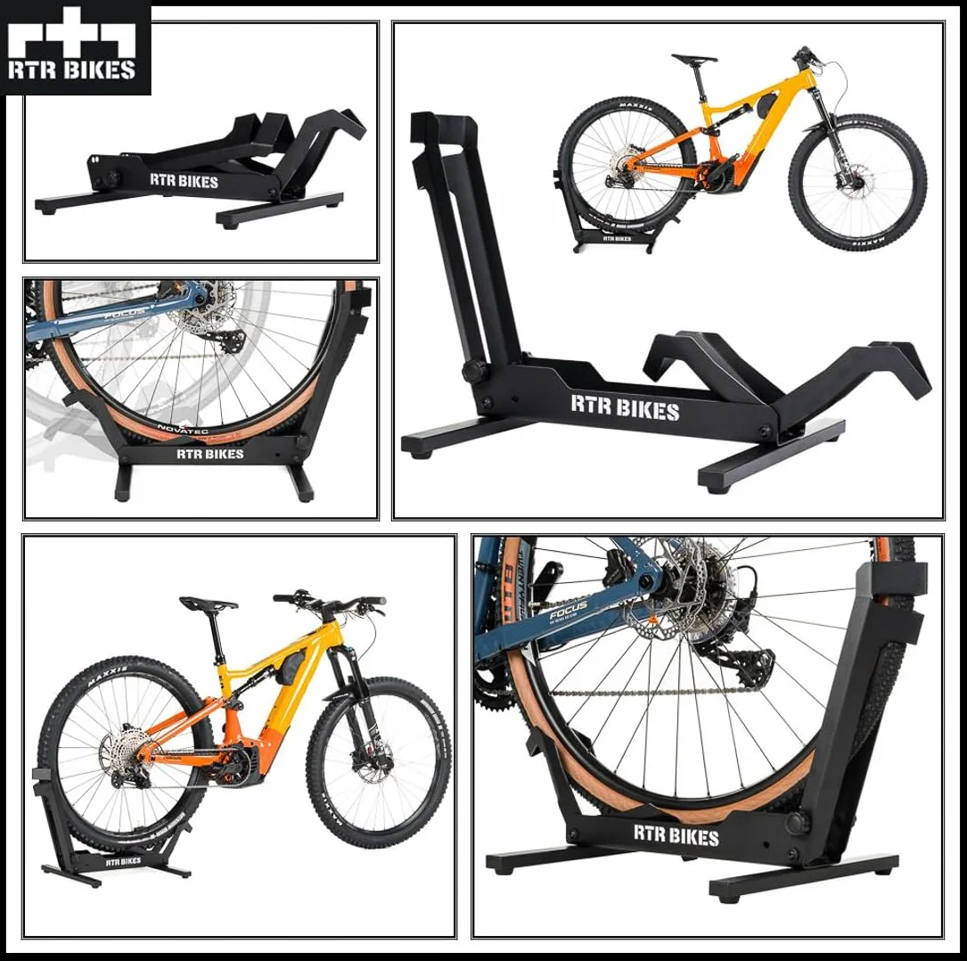 RTR BIKES Brutus Soporte Bicicleta Suelo Profesional – Base Robusta para E-Bike y MTB hasta 30kg – Acero Estable – Compatible Ruedas 26-29" y Neumáticos 2,8" – Made in EU