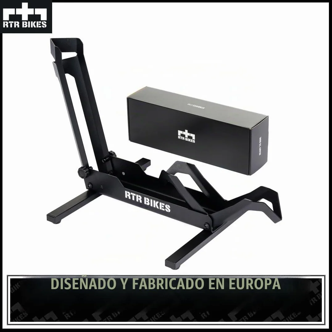 RTR BIKES Brutus Soporte Bicicleta Suelo Profesional – Base Robusta para E-Bike y MTB hasta 30kg – Acero Estable – Compatible Ruedas 26-29" y Neumáticos 2,8" – Made in EU